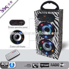 Black white led microphone party outdoor promotion bluetooth portable speaker